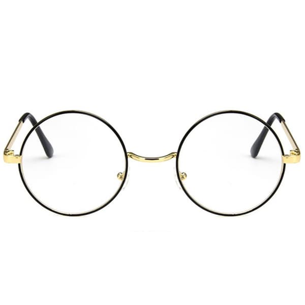 Sort Golden Round Briller Klart glas uden styrke Klart glas