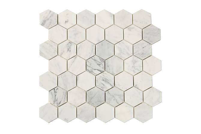 Hexagon Carrara White 5X5