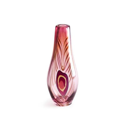 Målerås - Peacock Vas Ltd Ed 299 ex - Vas Cerise/brun design Ludvig Löfgren