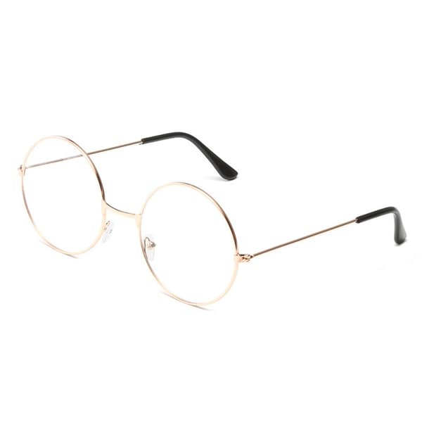 Retro runde briller guld metal klar glas uden styrke