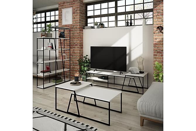ELDGARNSÖ TV-Möbelset 163 cm Vit/Black