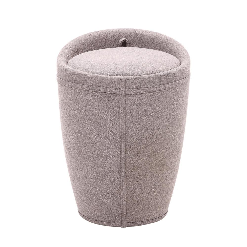 Tuoli - rahi AXEL säilytyslokerolla, D36,5xH51cm, runko: kankaalla verhoiltu ABS-muovi, väri: beige
