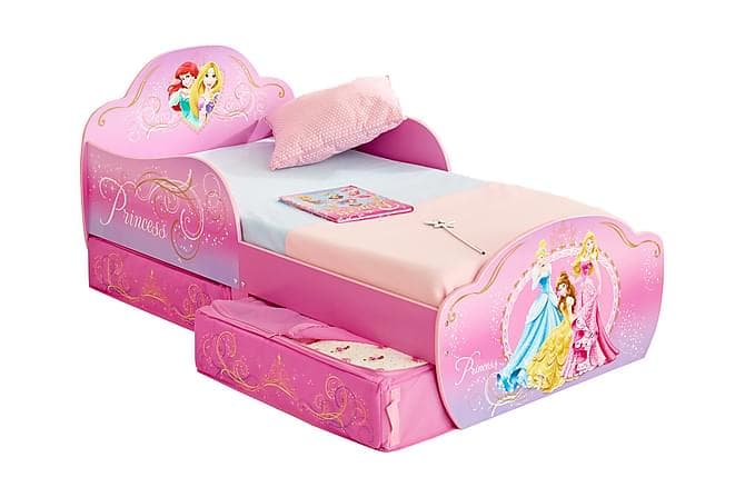 Disney Barneseng med Oppbevaring 77x143 Prinsessemotiv