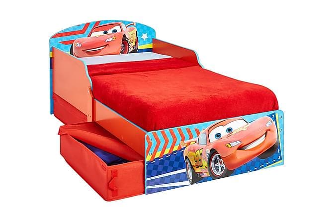 DISNEY Seng med Oppbevaring 77x170 cm Bil Blå/Gul/Rod/Svart