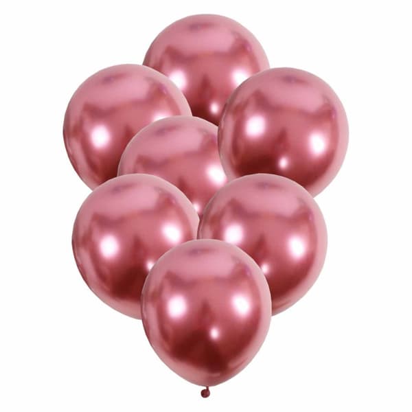 50-pack Ballonger Rosa Röd Metallic Fest Födelsedag 26cm