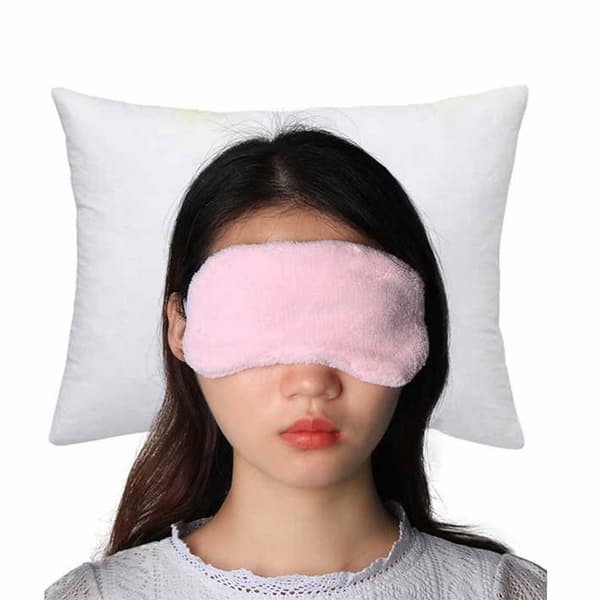 Mjuk Lurvig Rosa Sovmask Fluffig Ögonmask Flyg Resor