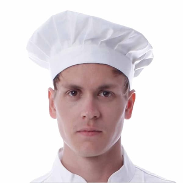 Kokken Hat Deluxe Hvid One Størrelse Unisex