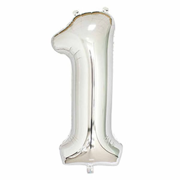 Stor Sifferballong i Silver för Födelsedag Fest 102cm – 1