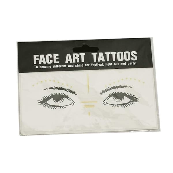 Temporära Ansiktstatueringar Fejk Fake Tattoo Bohem Guld
