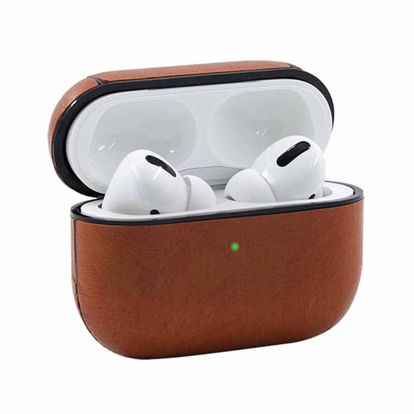 Brunt Apple AirPods Pro Väska Fodral Skyddsfodral Skinn Läder
