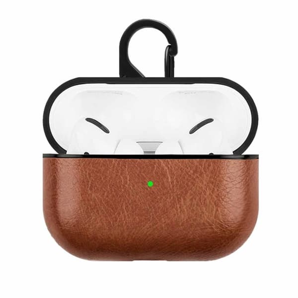 Brunt Apple AirPods Pro Väska Fodral Skyddsfodral Skinn Läder
