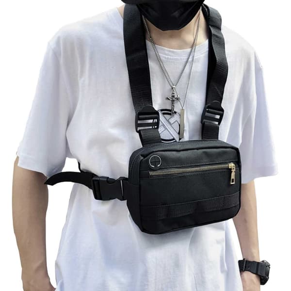 Sort Tactical Utility Vest Bag Street Wear Shoulderbag