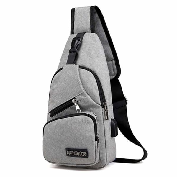 Skuldertaske Mr. Cross Body Bag PowerBank tilbagetrækning - grå