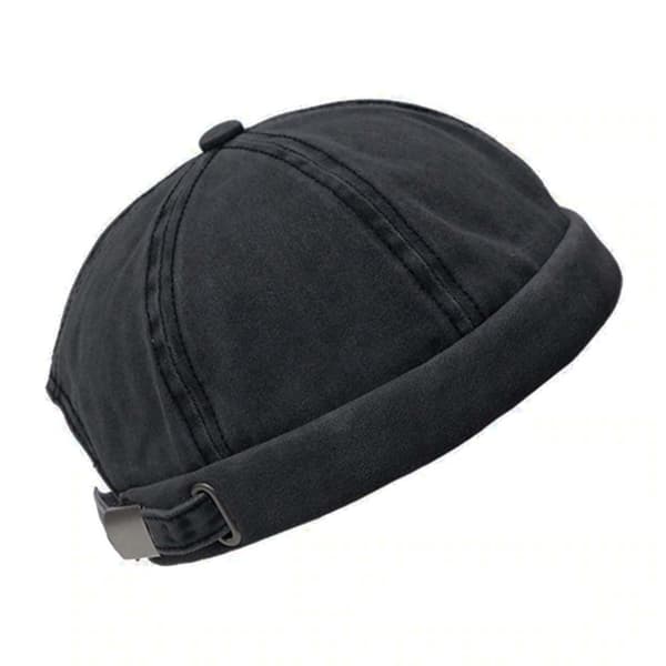 Vintage vasket Miki Hat Hat Beanie Docker Sotar Mot Black