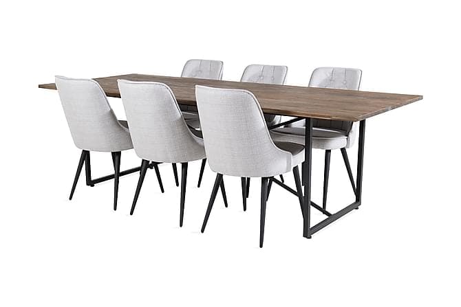 Elle Spisebord 250 cm med 6 Valera Spisebordsstol