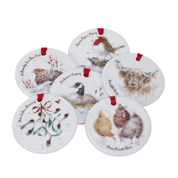 Wrendale 12 Days of Christmas Decorations 7cm