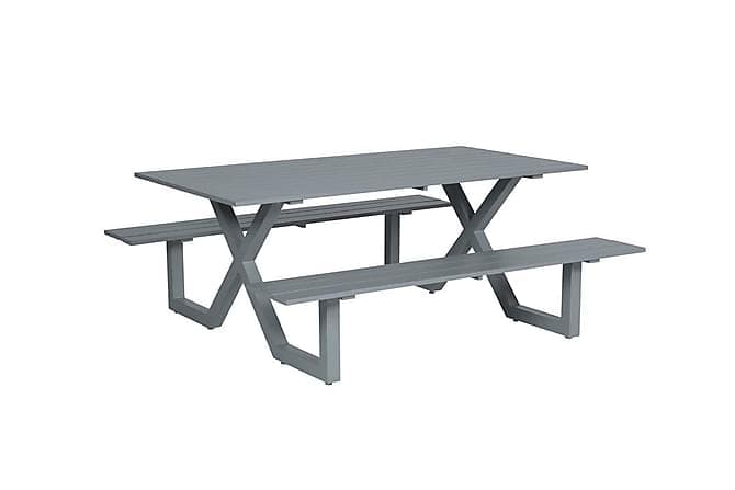 NAPELS Piknikbord 180 cm Grå Garden Impressions