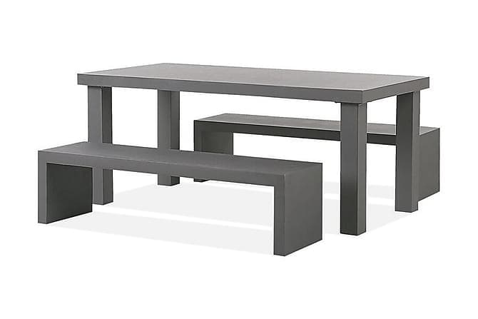 TALSANO Spisebord 180 cm Grå + 2 Benker