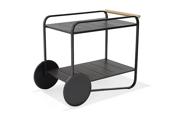 PORTALS Rullbord 92 cm Svart/Teak