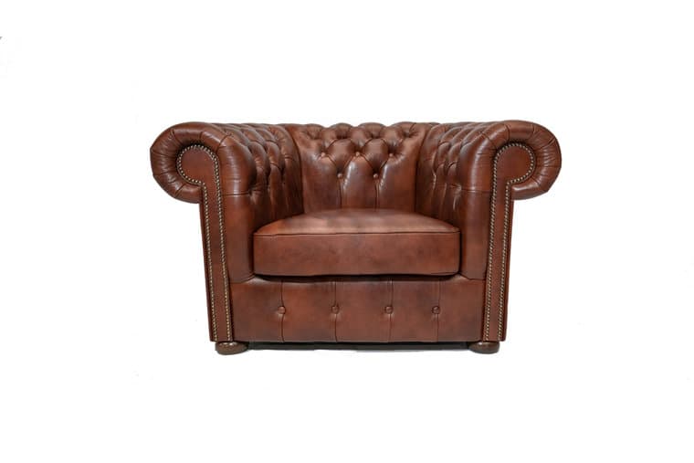 Chesterfield fåtölj Class läder | gammal brun