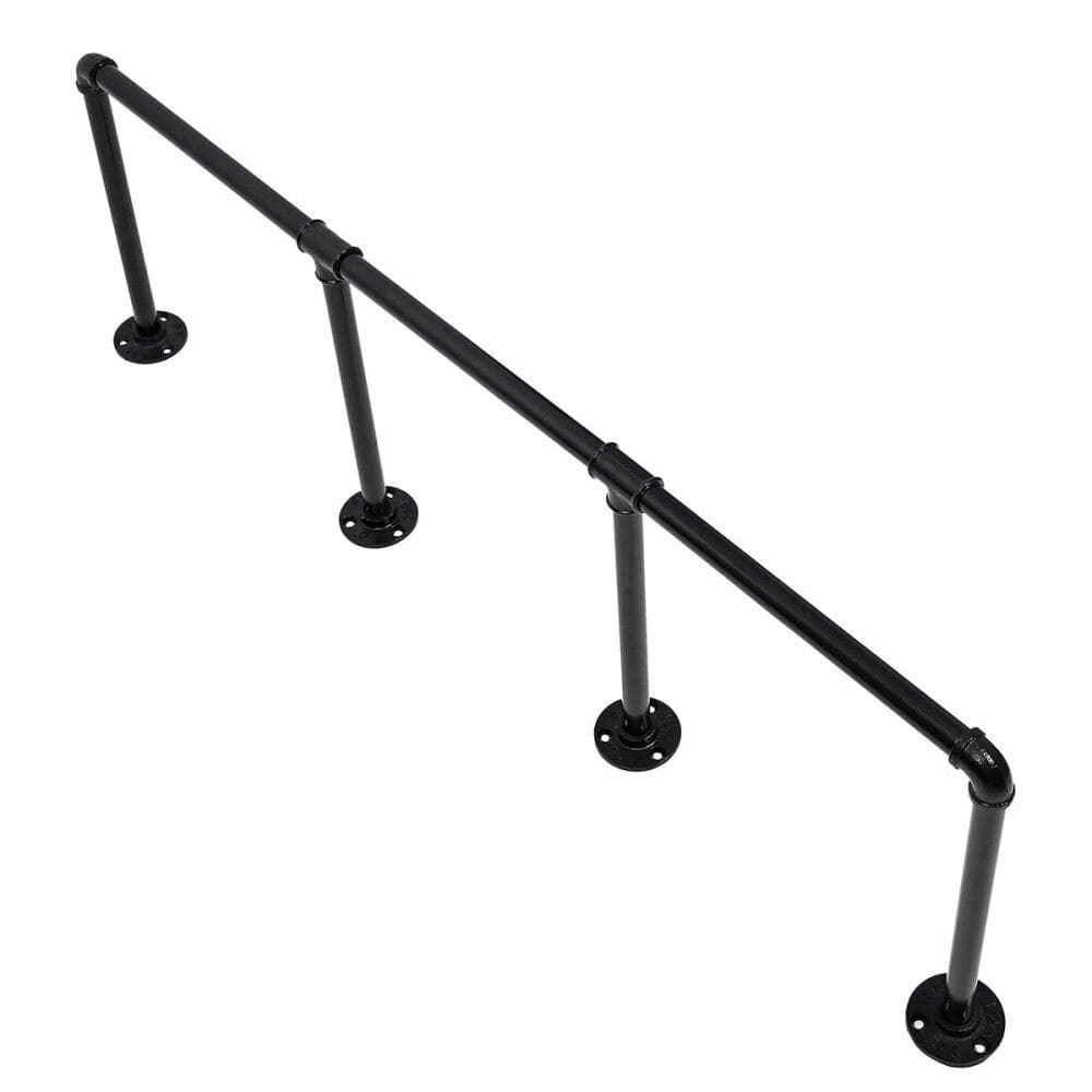 KCASA Industriell stege Hylla Pipe Flytande väggmonterad hylla Bokhylla Förvaring (2st) (E Shape 4 Tier)