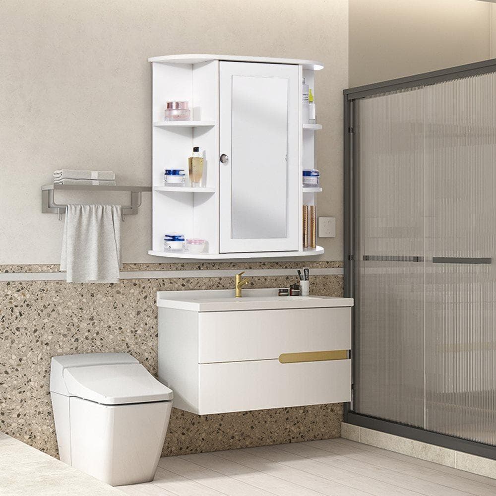 Väggmonterad badrumssminkspegel Skåp Hylla Skåp Kosmetisk förvaring