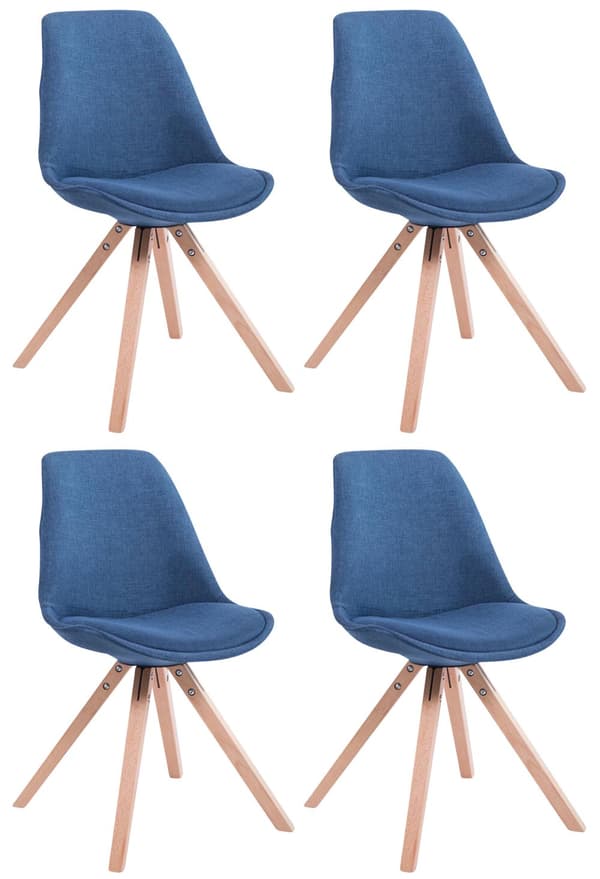 CLP 4 vierastuolin sarja Toulouse Fabric Square -kankainen neliö