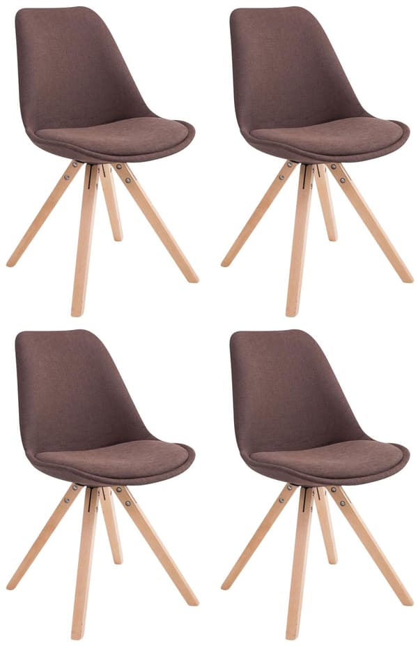 CLP 4 vierastuolin sarja Toulouse Fabric Square -kankainen neliö