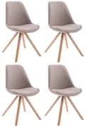 Pikkukuva 1 / 5: CLP 4 vierastuolin sarja Toulouse Fabric Square -kankainen neliö