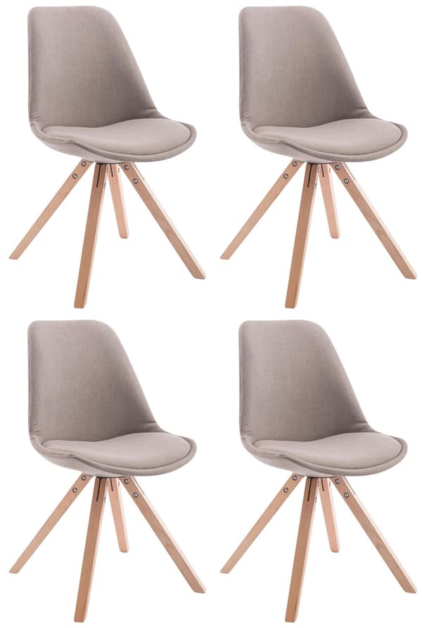 CLP 4 vierastuolin sarja Toulouse Fabric Square -kankainen neliö