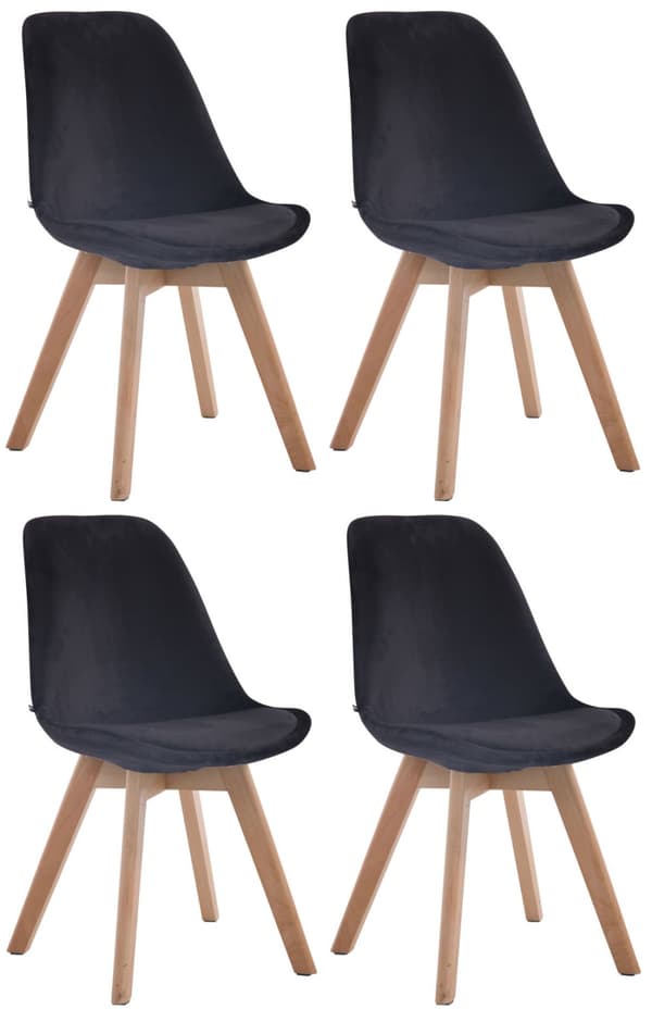 CLP Sæt med 4 besøgsstole Borneo Velvet