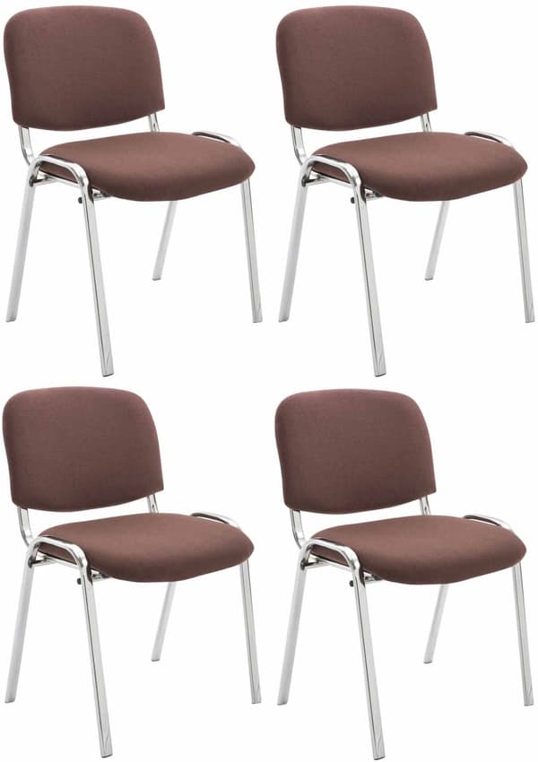 CLP Sæt med 4 stole Ken Chrome Fabric