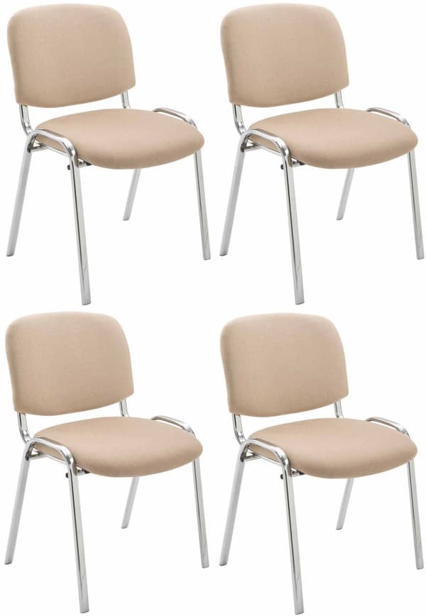 CLP Set med 4 stolar Ken Chrome Fabric