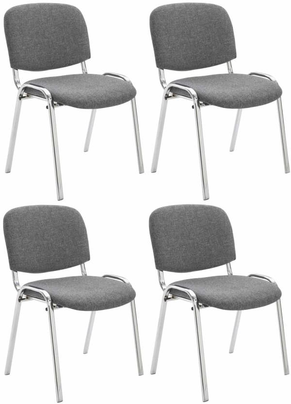 CLP Sæt med 4 stole Ken Chrome Fabric