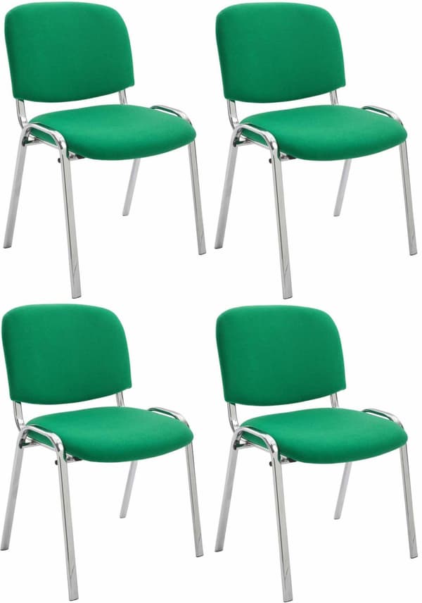 CLP Sæt med 4 stole Ken Chrome Fabric