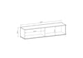 Miniatyrbild 3 av 3: Elegant Tv-bänk BLUM Modern design med Push-to-Open-funktion B: 135 cm, H: 30 cm, D: 32 cm.