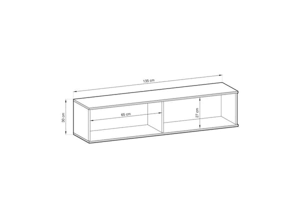 Elegant Tv-bänk BLUM Modern design med Push-to-Open-funktion B: 135 cm, H: 30 cm, D: 32 cm.