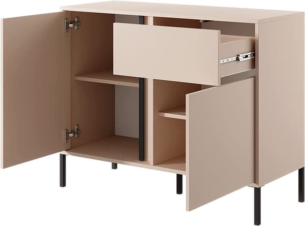 Moderni lipasto beige LED-valaistuksella - Tyylikäs säilytysratkaisu kotiisi. Makuuhuoneen kalusteet, pukuhuone aikuisille, 40 x 103 x 81 cm