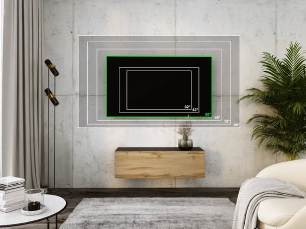 Hängande Tv-bänk - Modern design med push-to-open funktion.  TV lowboard, tv-bräda, tv-skänk hängande