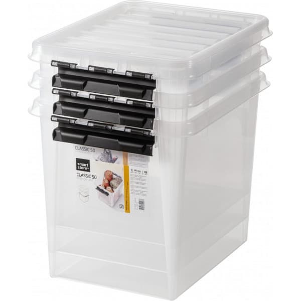 SmartStore Classic 50 -säilytyslaatikko kannella, 3kpl pakkaus