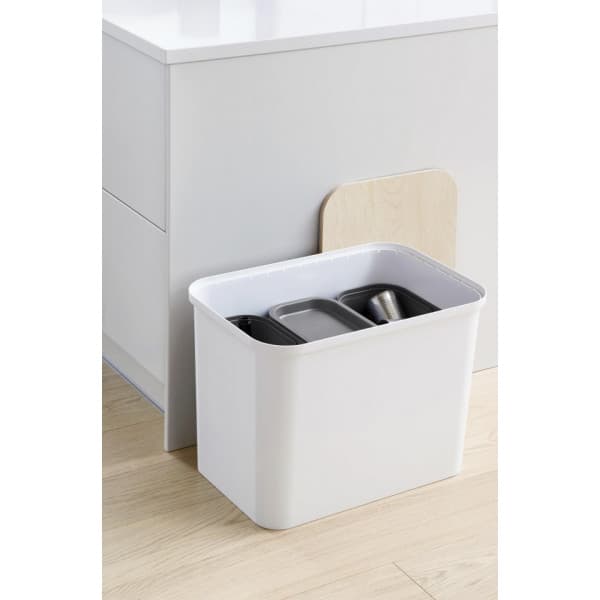 SmartStore Collect - sorteringssæt med trælåg, 76 L, hvid