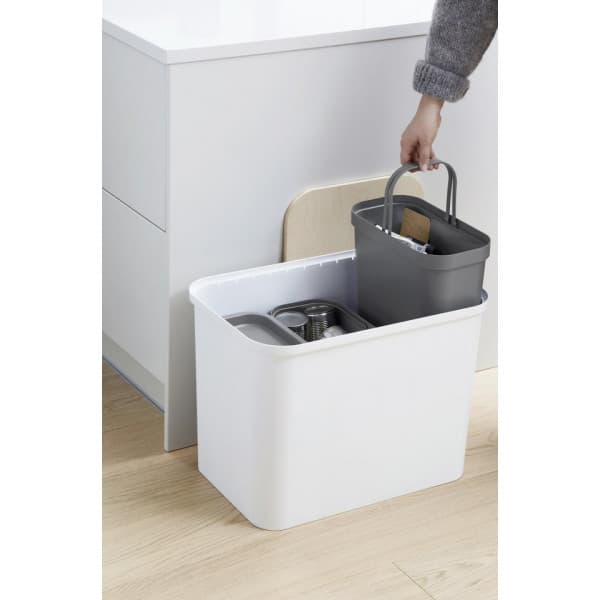 SmartStore Collect - sorteringssæt med trælåg, 76 L, hvid