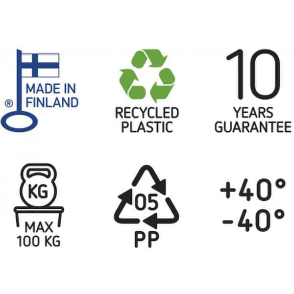 SmartStore Collect - sorteringssæt med trælåg, 76 L, hvid