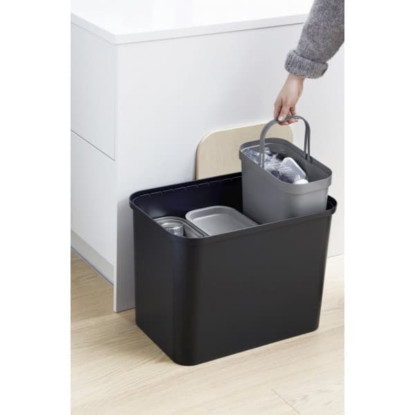 SmartStore Collect -lajittelusetti vanerikannella, 76 L, musta