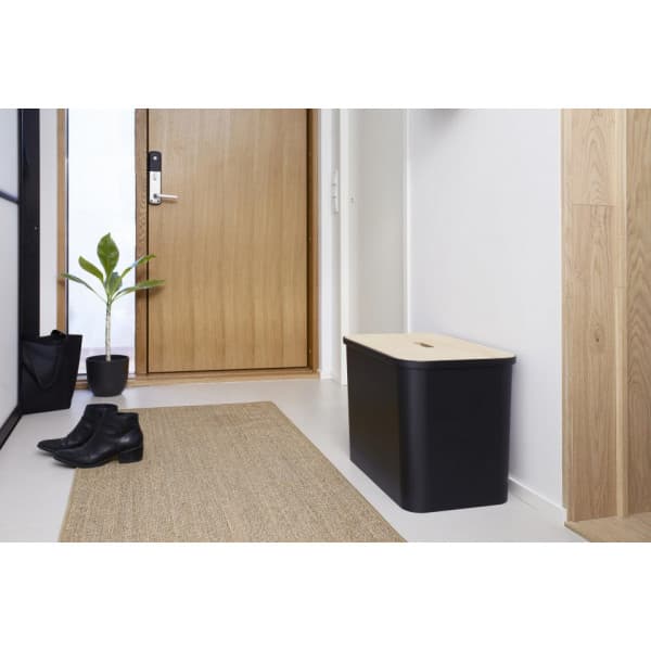 SmartStore Collect -lajittelusetti vanerikannella, 76 L, musta