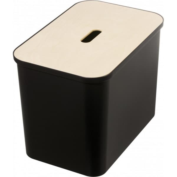 SmartStore Collect -lajittelusetti vanerikannella, 76 L, musta