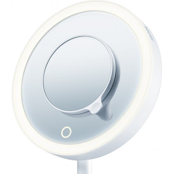 Beurer BS 45 makeup spejl, 17,5 cm, med LED-lys og forstørrelses spejl, batteridrevet