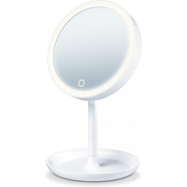 Beurer BS 45 makeup spejl, 17,5 cm, med LED-lys og forstørrelses spejl, batteridrevet