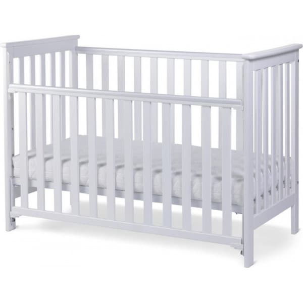 Nordbaby Leolia - tremmeseng, 120 x 60 cm, nedfældbar side, hvid
