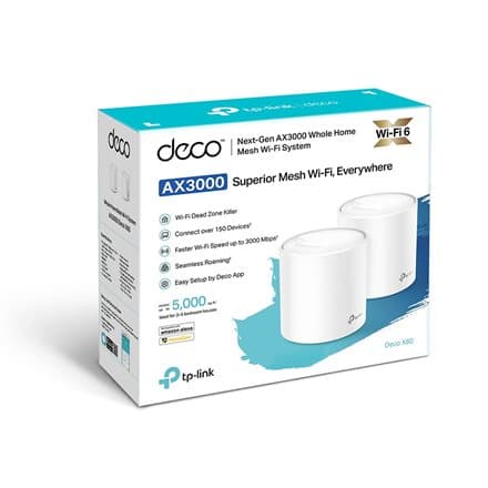 Wireless Router|TP-LINK|Wireless Router|2-pack|5400 Mbps|Mesh|IEEE 802.11a|IEEE 802.11n|IEEE 802.11ac|IEEE 802.11ax|2x10/100/1000M|DECOX60(2-PACK) Hvit